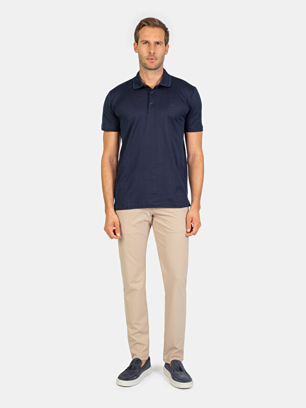 Erkek Lacivert T-Shirt-Polo Yaka Tişört