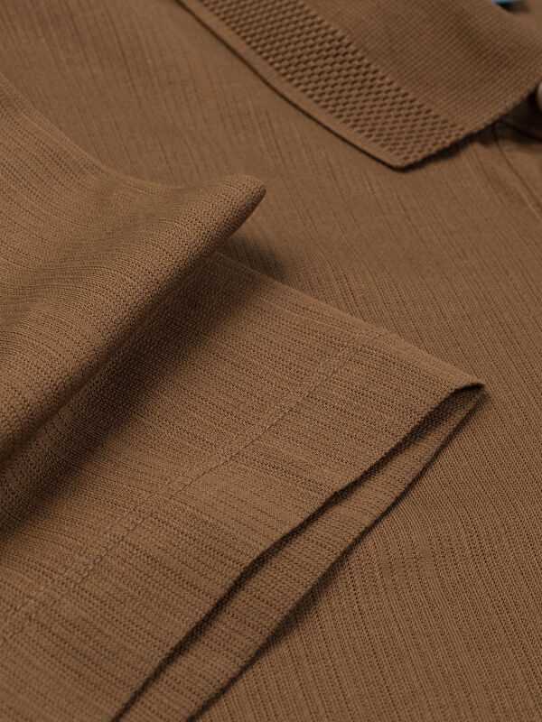 Erkek Kahve T-Shirt-Polo Yaka Tişört