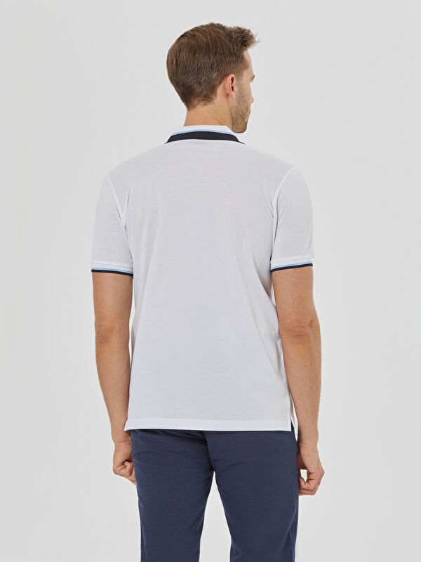 Erkek Beyaz T-Shirt-Polo Yaka Tişört