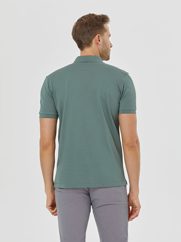 Erkek Yeşil T-Shirt-Polo Yaka Tişört
