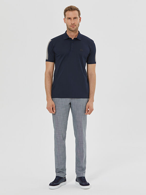 Erkek Lacivert T-Shirt-Polo Yaka Tişört