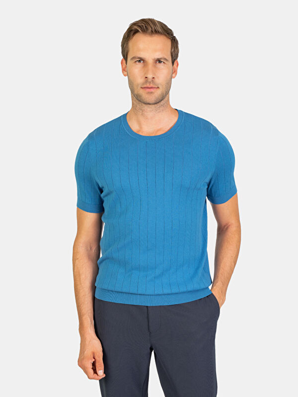 Erkek Mavi T-Shirt