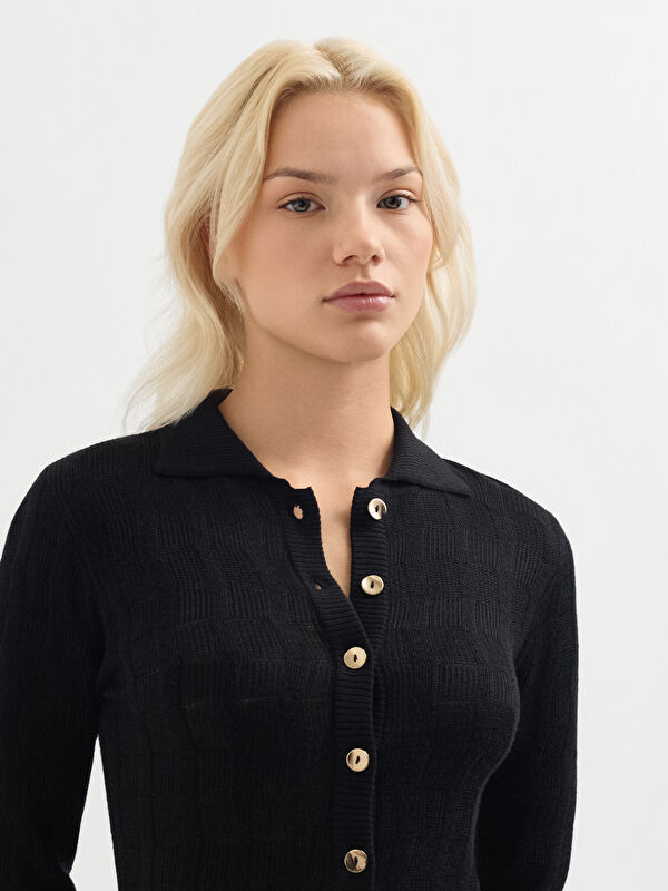 Kadın Siyah Elbise-Örme