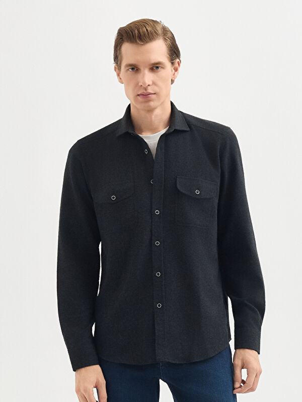 Erkek Antrasit Gömlek