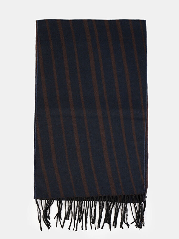 Erkek Lacivert/Kahve Atkı