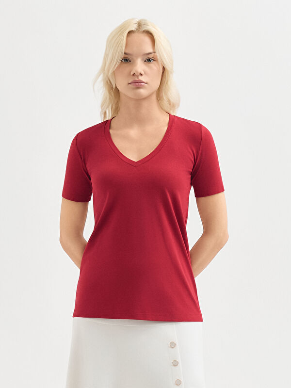 Kadın Bordo Tişört