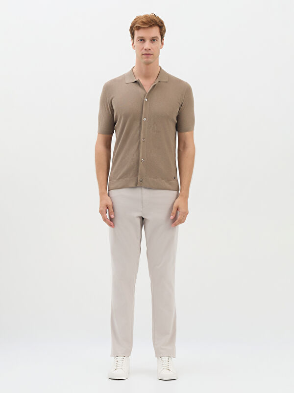 Erkek Vizon Triko Gömlek