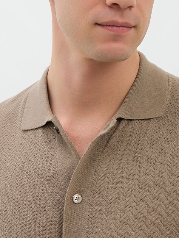 Erkek Vizon Triko Gömlek