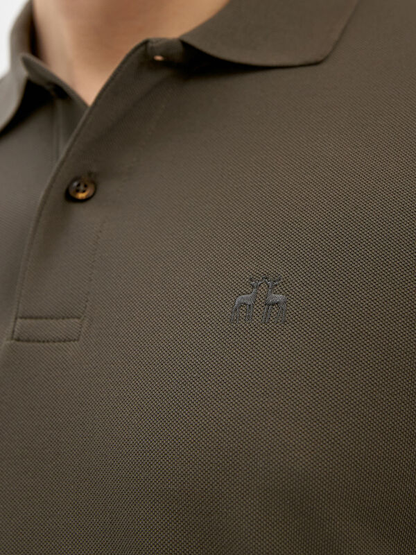 Erkek Haki Polo Yaka Tişört