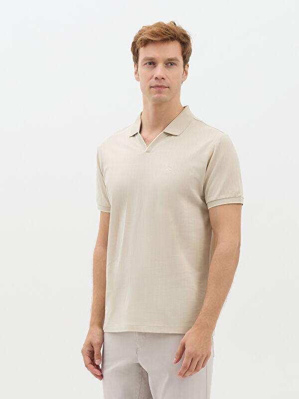 Erkek Bej Polo Yaka Tişört
