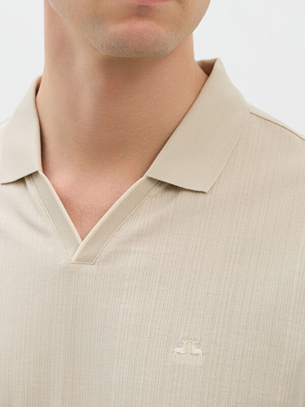 Erkek Bej Polo Yaka Tişört