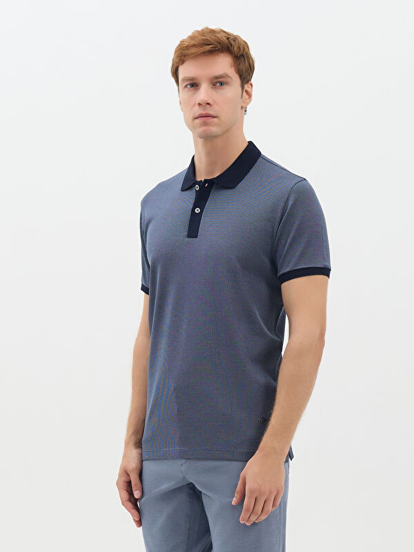 Erkek Lacivert T-Shirt-Polo Yaka Tişört