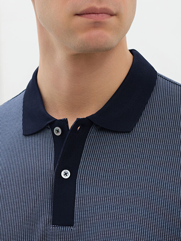 Erkek Lacivert T-Shirt-Polo Yaka Tişört