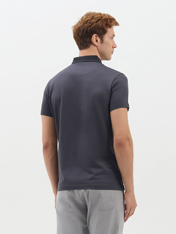 Erkek Antrasit T-Shirt-Polo Yaka Tişört