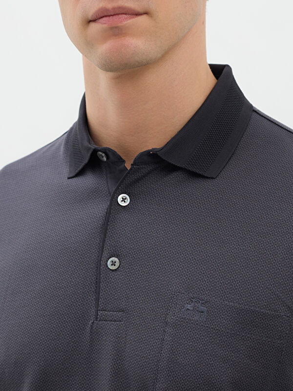 Erkek Antrasit T-Shirt-Polo Yaka Tişört