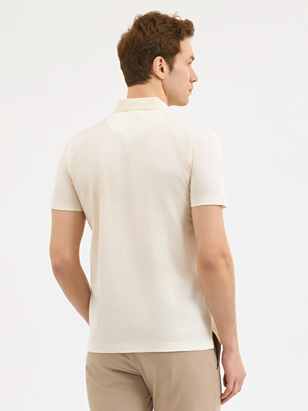 Erkek Bej T-Shirt-Polo Yaka Tişört