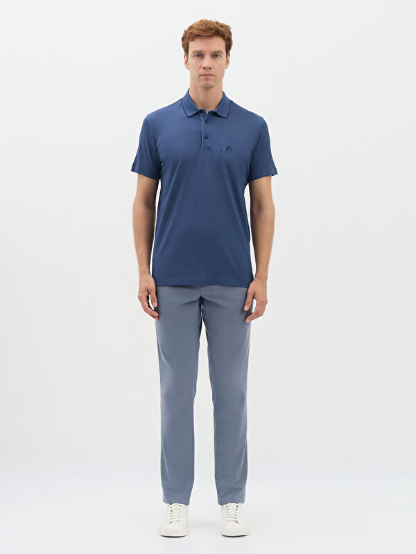 Erkek Lacivert T-Shirt-Polo Yaka Tişört