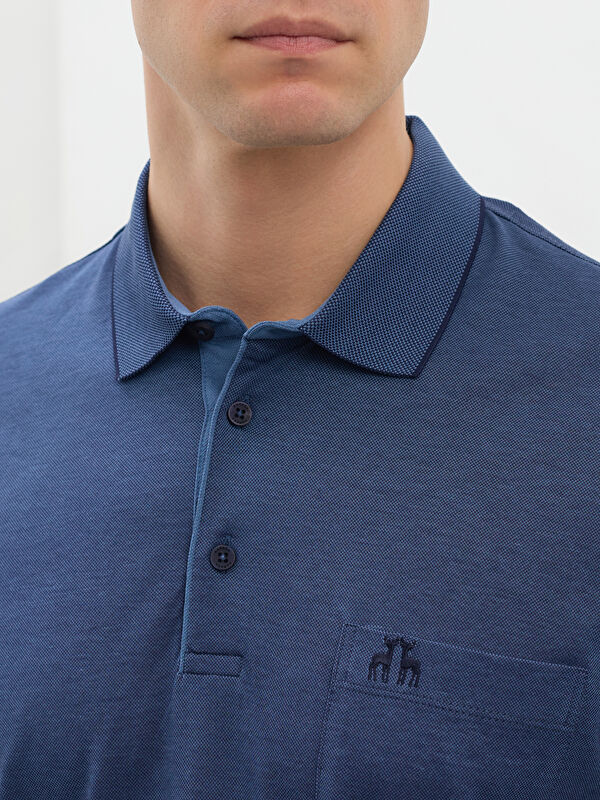 Erkek Lacivert T-Shirt-Polo Yaka Tişört