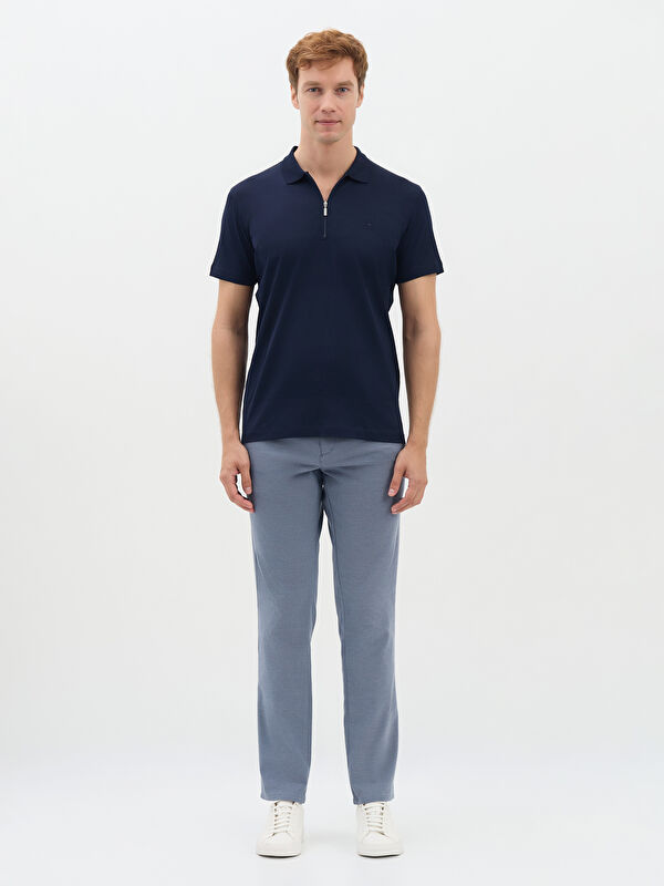 Erkek Lacivert T-Shirt-Polo Yaka Tişört