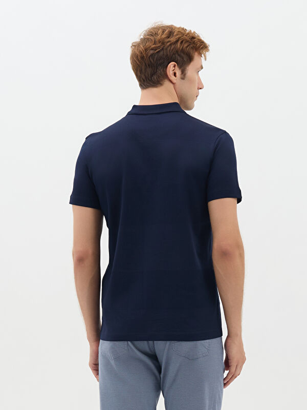 Erkek Lacivert T-Shirt-Polo Yaka Tişört