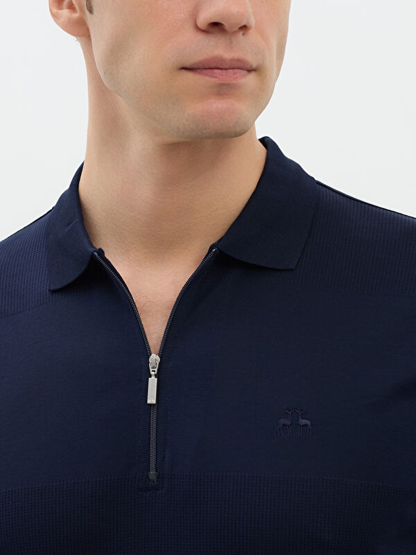 Erkek Lacivert T-Shirt-Polo Yaka Tişört