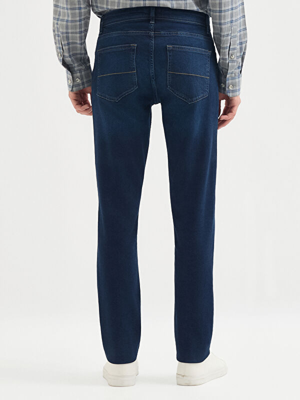 Erkek Mavi Pamuk Karışımlı Jean Pantolon