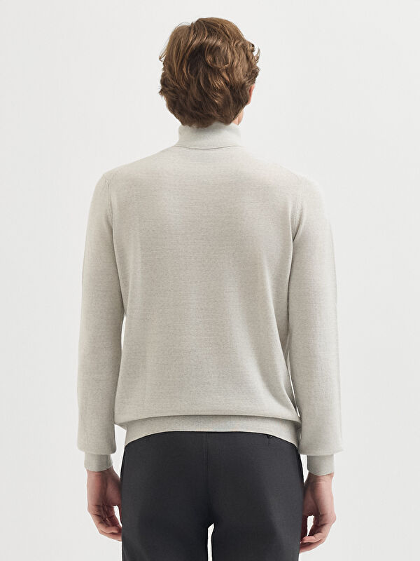 Erkek Açık Gri Melanj Kazak