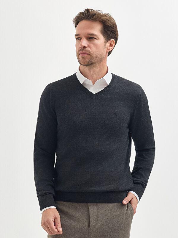 Erkek Antrasit Melanj Kazak