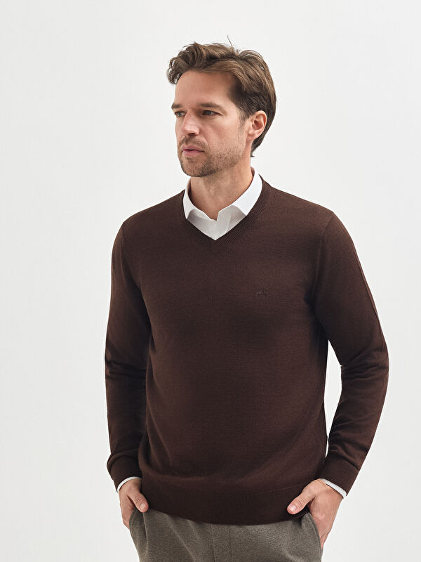 Erkek Kahve Melanj Kazak