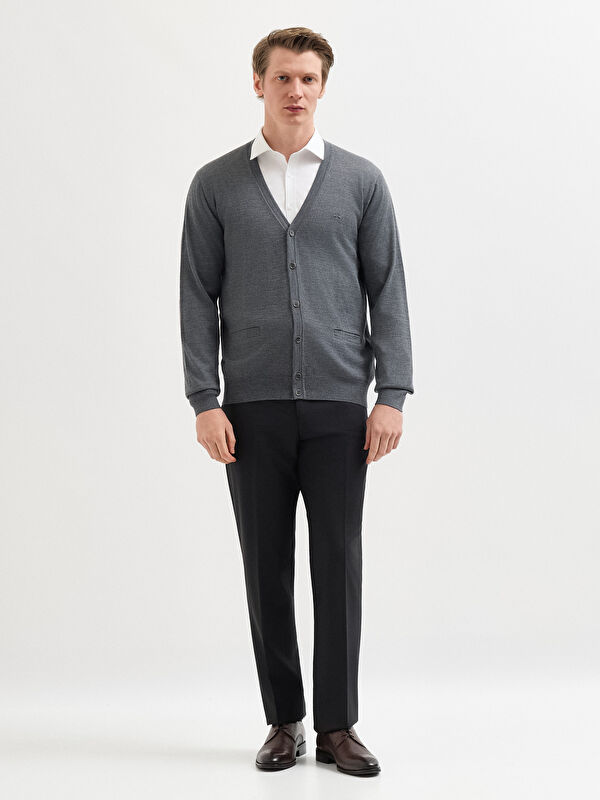 Erkek Gri Melanj Hırka