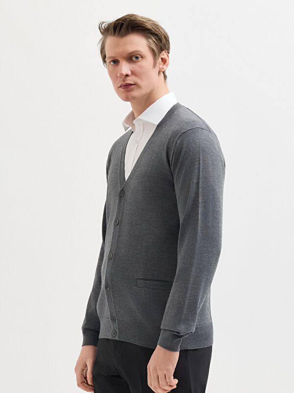 Erkek Gri Melanj Hırka