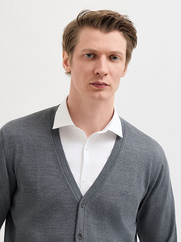 Erkek Gri Melanj Hırka