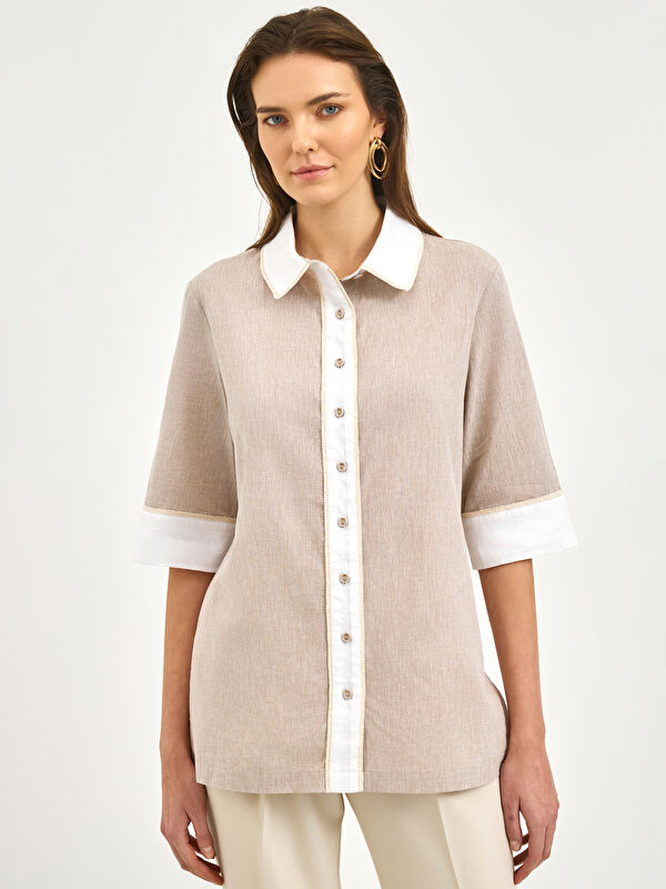 Kadın Taş Rengi Gömlek