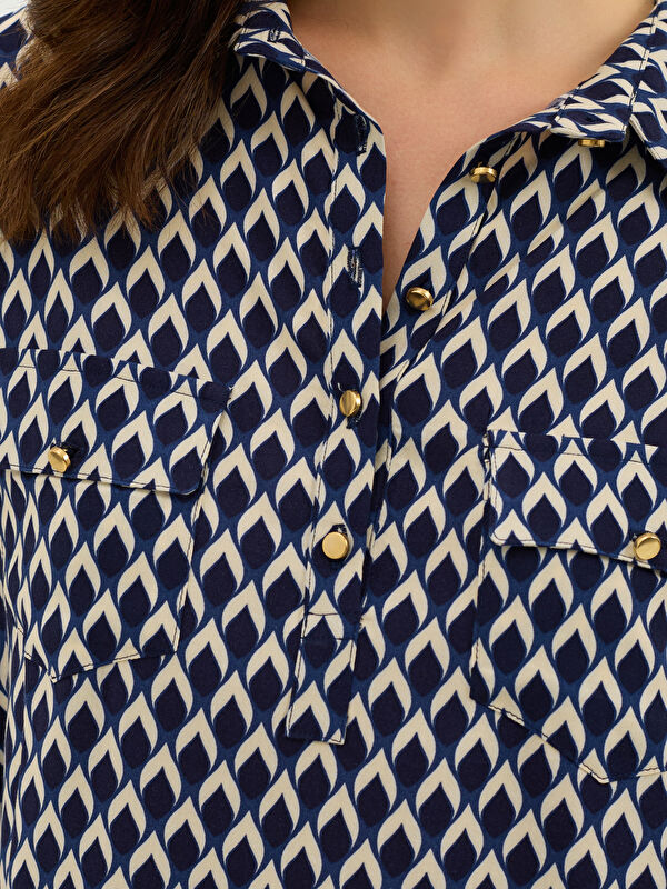 Kadın Lacivert Gömlek