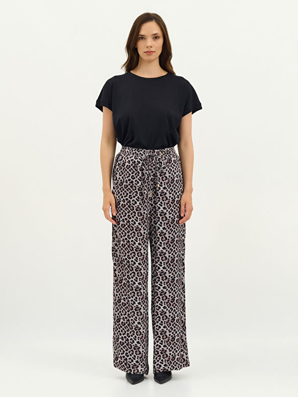 Kadın Kahverengi Leopar Desenli Pantolon