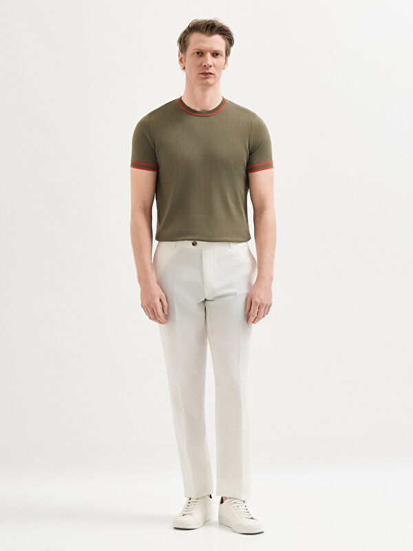 Erkek Kırık Beyaz Pantolon