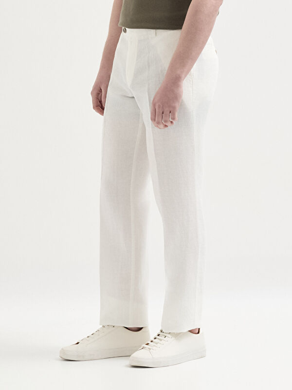 Erkek Kırık Beyaz Pantolon