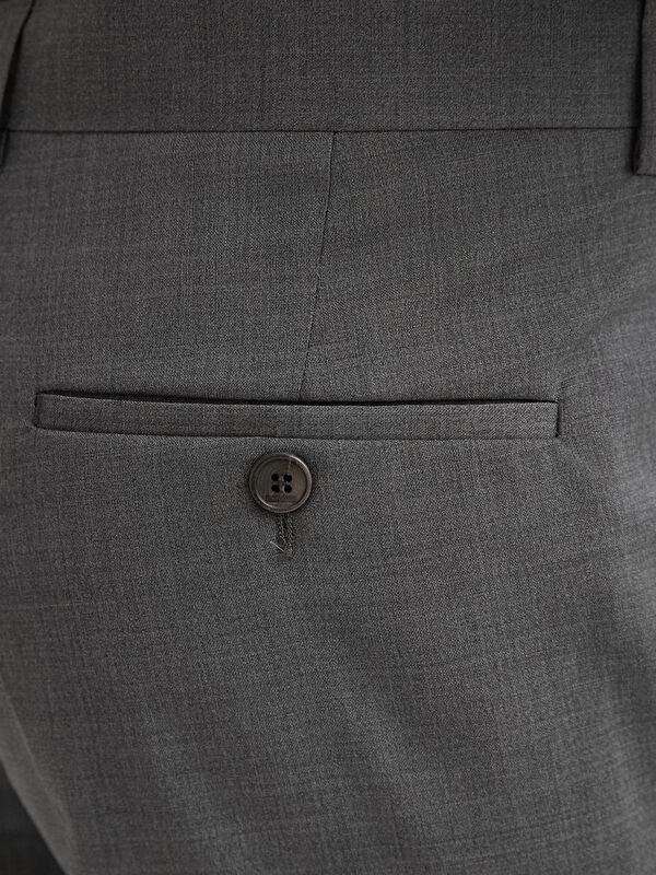 Erkek Gri %100 Yün Klasik Pantolon