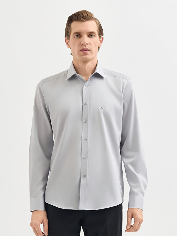 Erkek Açık Gri Gömlek
