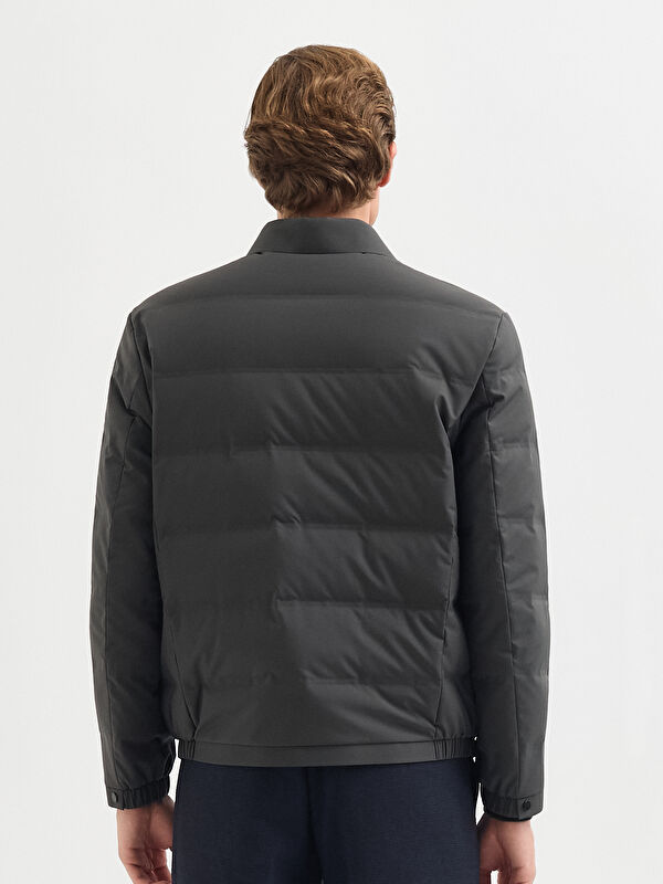 Erkek Haki Pamuk Karışımlı Mont