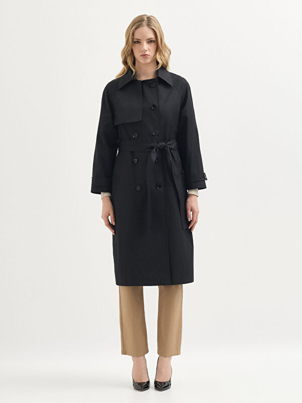 Kadın Siyah Trençkot