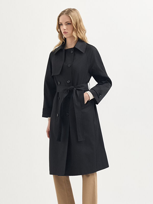 Kadın Siyah Trençkot