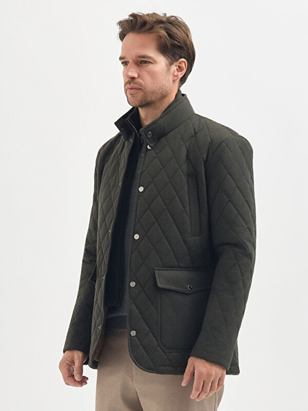 Erkek Haki Kapitone Mont