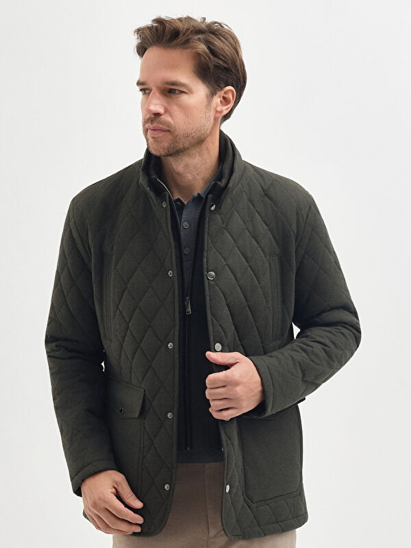 Erkek Haki Kapitone Mont