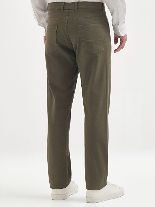 Erkek Haki Pamuk Karışımlı Casual Pantolon