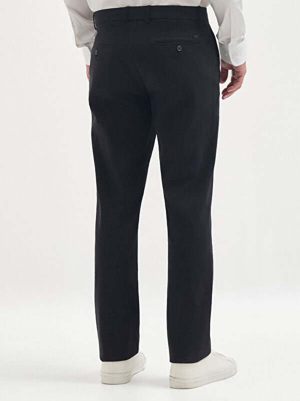 Erkek Siyah Pamuk Karışımlı Casual Pantolon