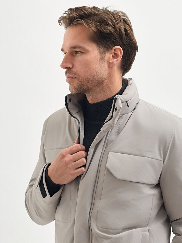 Erkek Taş Rengi Mont