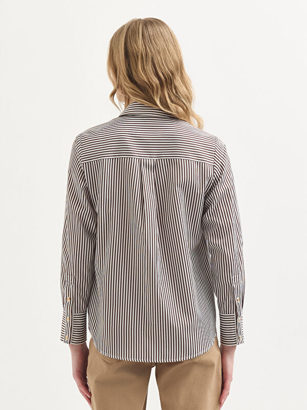 Kadın Beyaz/Kahve Gömlek