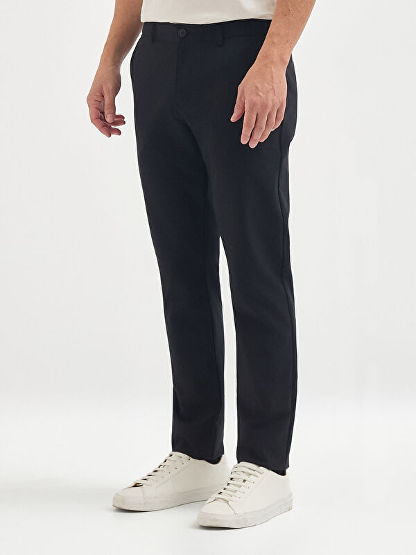Erkek Siyah Slim Fit Casual Pantolon