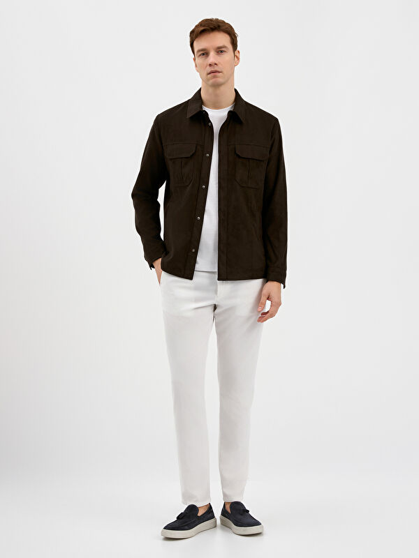 Erkek Kahverengi Süet Mont